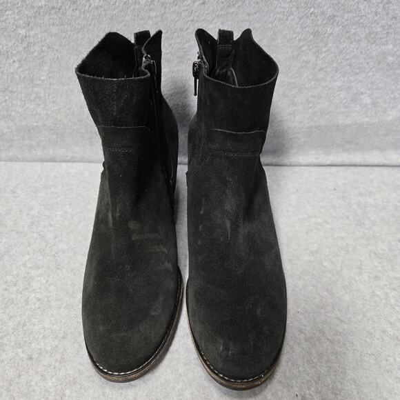 Paul Green Black Suede Nora Heeled Ankle Booties Size 7 - Picture 2 of 9